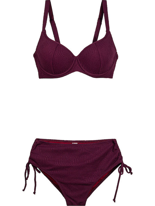Topuri De Bikini Sutien Cupe E Burgundy