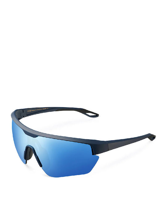 Meller Lila Unisex Ochelari De Soare Cu Ramă Din Plastic Albastru Marin Și Lentile Polarized Albastre Cu Oglindă LL-NAVYBLUES