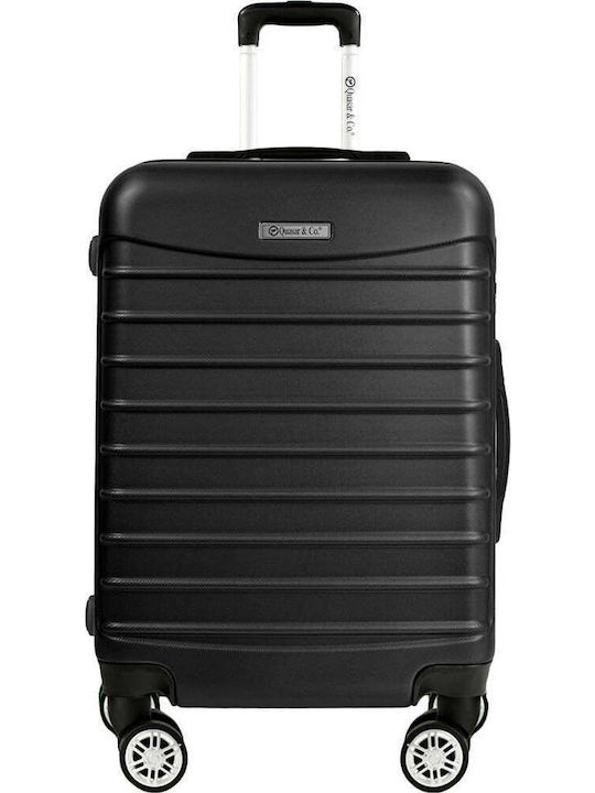 Quasar Model Μεγάλη Βαλίτσα Ταξιδίου Σκληρή Black με 4 Ρόδες Ύψους 77εκ.