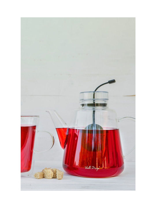 Vialli Design Teapot with Filter Glass Transparent 1500ml