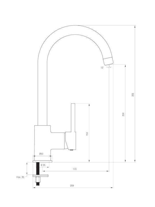Deante Kitchen Faucet Counter Beige
