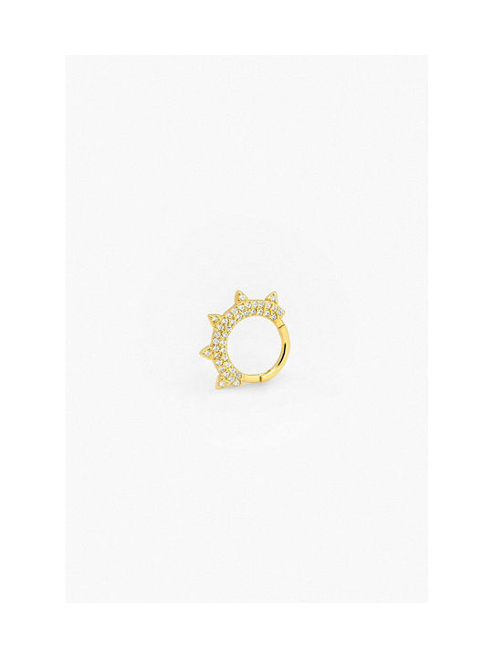 Ania Kruk Single Earring from Silver Gold Plated with Stones