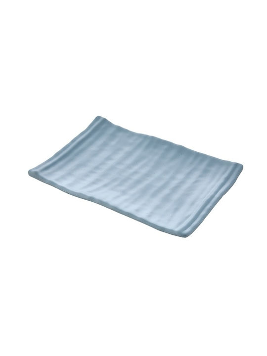 Ready Kunststoff Rechteckig Serviertablett mit Griffen in Blau Farbe 21cm GRM-668/BU.MT 5Stück