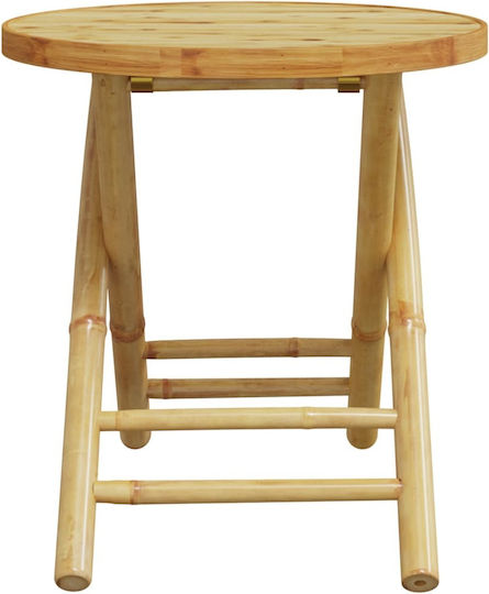 Sitting Room Outdoor Foldable Bamboo Table Natural 45x45x45cm