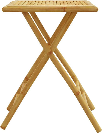 Tisch für kleine Außenbereiche aus Bambus Zusammenklappbar Bamboo 55x55x75cm