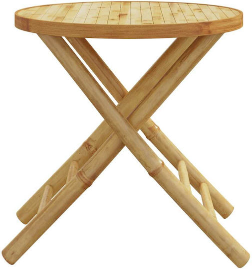 Sitting Room Outdoor Foldable Bamboo Table Natural 45x45x45cm