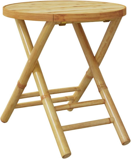 Sitting Room Outdoor Foldable Bamboo Table Natural 45x45x45cm