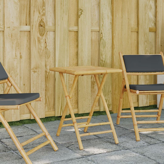 Tisch für kleine Außenbereiche aus Bambus Zusammenklappbar Bamboo 55x55x75cm