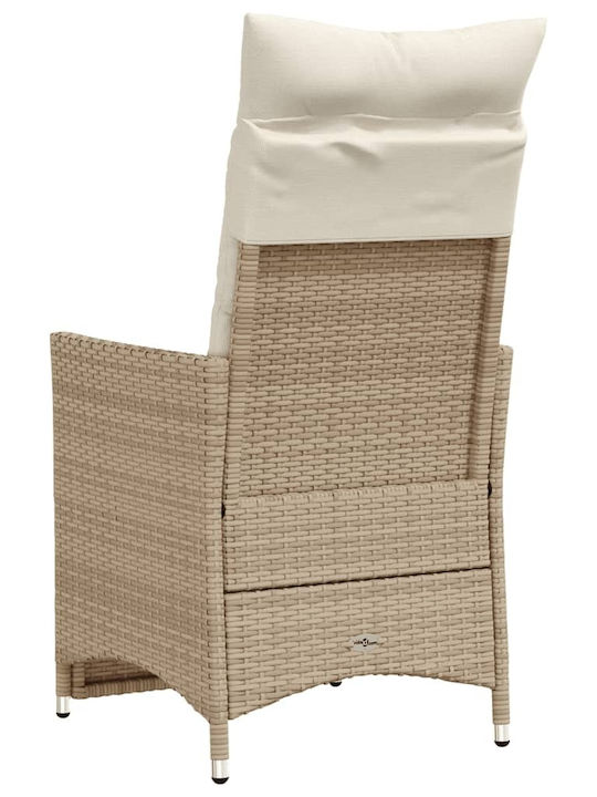Outdoor-Sessel Rattan Beige mit Kissen 49x50.5εκ.