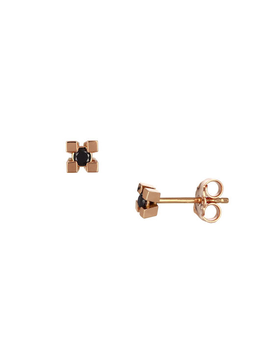 Earrings made of Pink Gold with Diamond