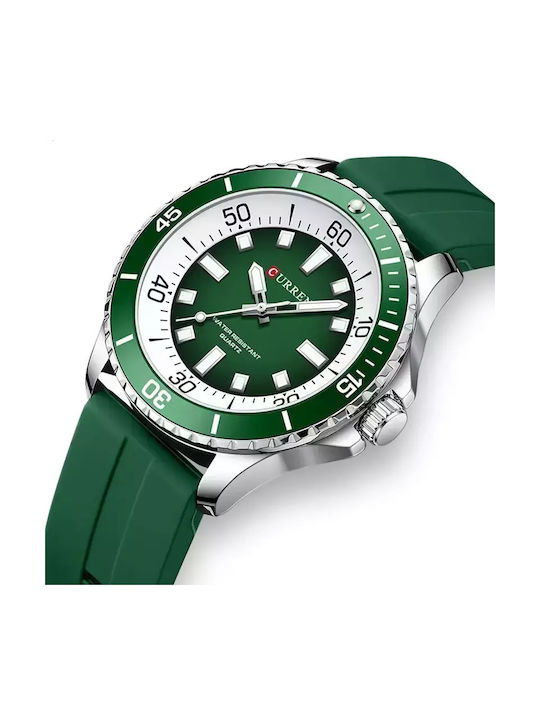 Curren Watch Battery with Green Rubber Strap