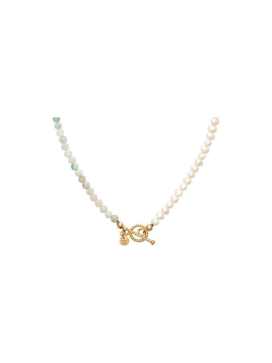 Ania Kruk Necklace from Gold Plated Silver with Pearls