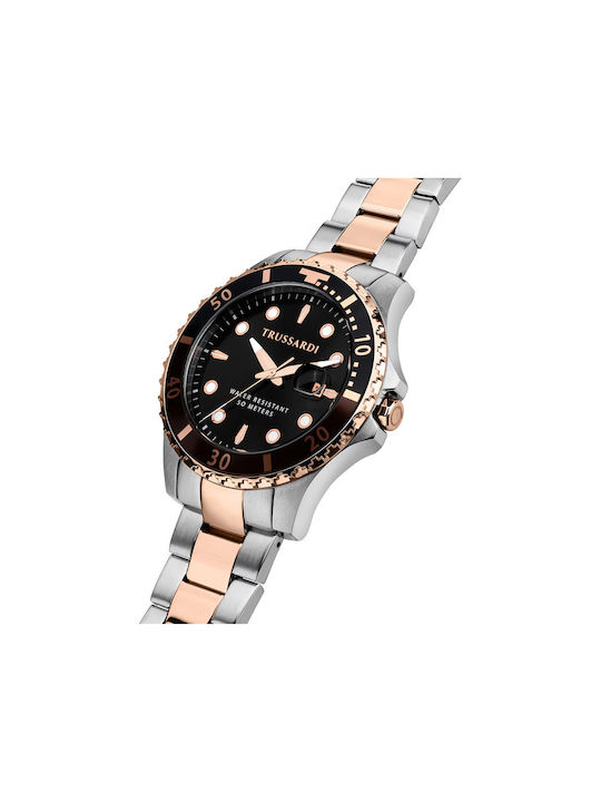 Trussardi City Watch Chronograph Battery with Black Metal Bracelet