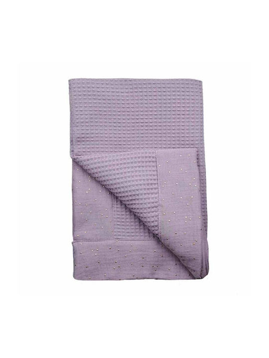Blanket Nursery Swaddling Blankets Waffle Lilac Lilac 100x75cm