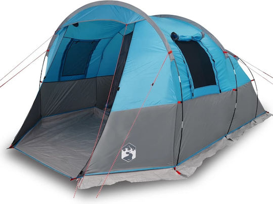 vidaXL Палатка За Къмпинг Тунел Синя За 4 Хора 455x265x194см