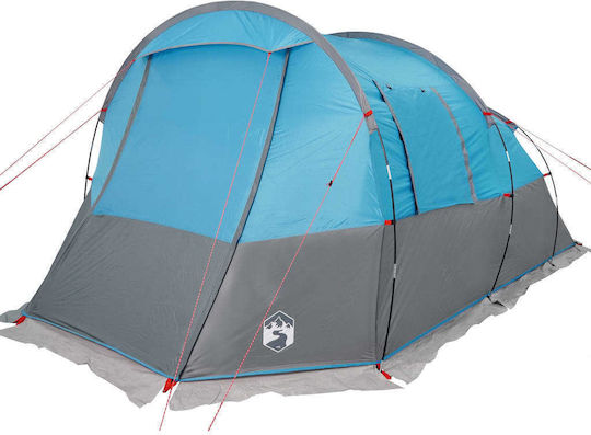 vidaXL Палатка За Къмпинг Тунел Синя За 4 Хора 455x265x194см
