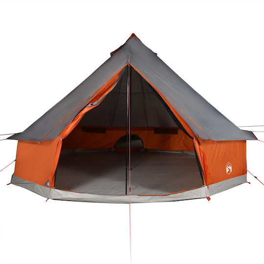 vidaXL Tipi 8 Personen Campingzelt Orange für 8 Personen 410x410x250cm