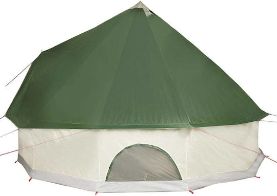 vidaXL Camping Tent Teepee Green for 8 People 410x410x250cm