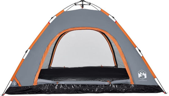 vidaXL Camping Tent Igloo Gray for 5 People 300x300x185cm Grey/Orange
