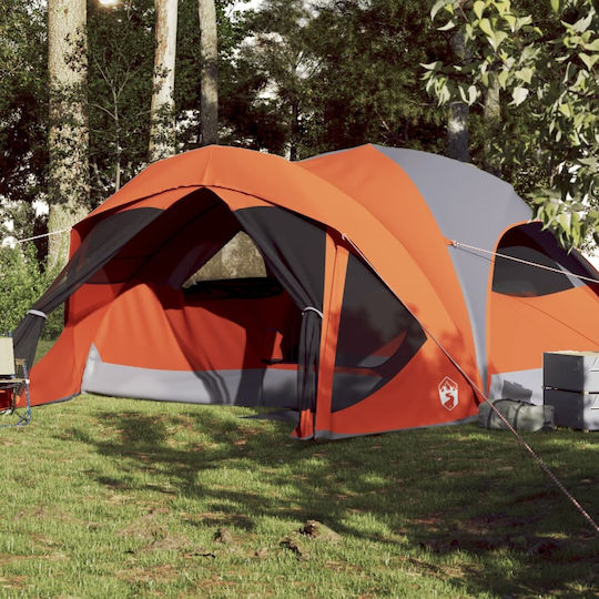 vidaXL Camping Tent Orange for 6 People 455x370x175cm