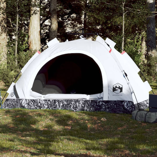 vidaXL Camping Tent Igloo White for 3 People 370x180x116cm
