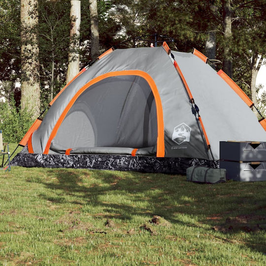 vidaXL Camping Tent Igloo Gray for 5 People 300x300x185cm Grey/Orange