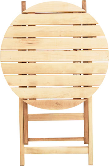 Wooden Masa pentru spații exterioare mici Pliabil Limnos Natural 60x60cm