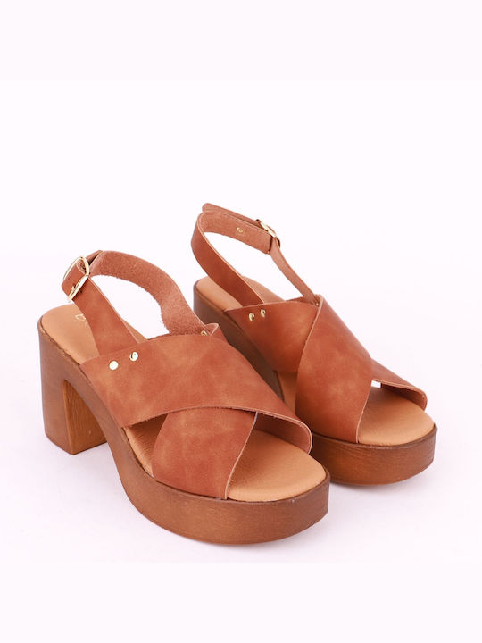 Bolero Shoes Damen Sandalen in Tabac Braun Farbe