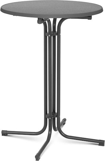 Τραπέζι Μπαρ Catering Πτυσσόμενο 80x80x110 Black Τραπέζι Μπαρ Catering Πτυσσόμενο 80x80x110 Black