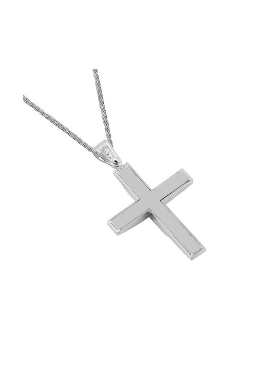 White Gold Cross 14K with Chain