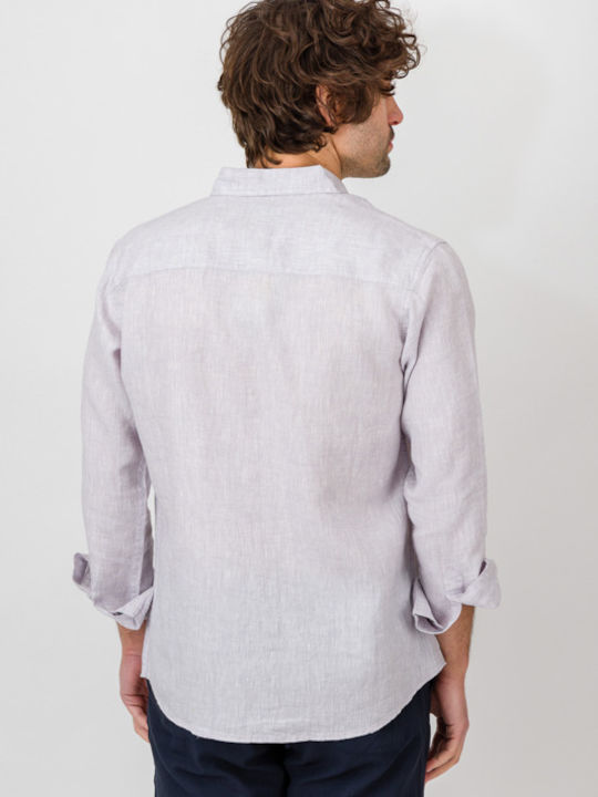 Natural Line Men's Shirt Long Sleeve Linen OPEN GRAY