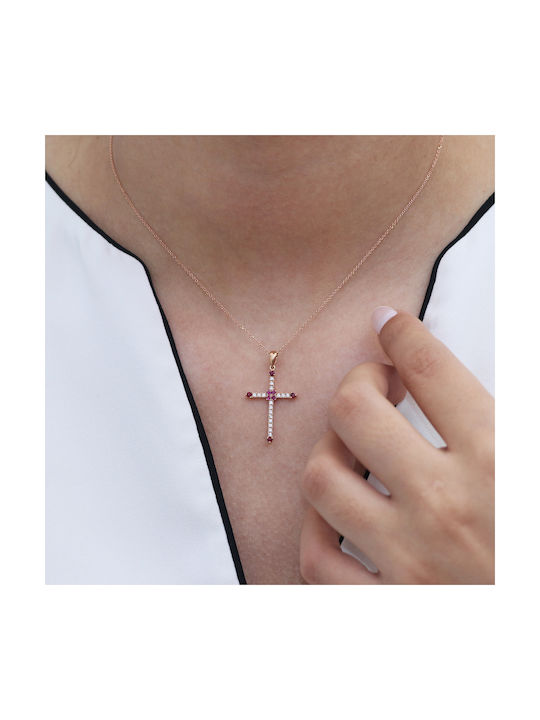 Rose Gold Plated Cross with Chain