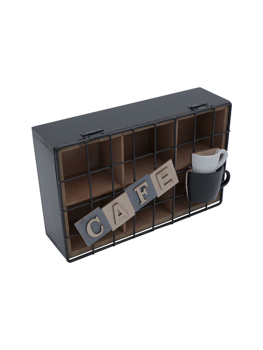 Uncle George Kitchen Box for Tea / General Use / Sugar / Coffee with Lid Wooden Black 15ml 1 Piece