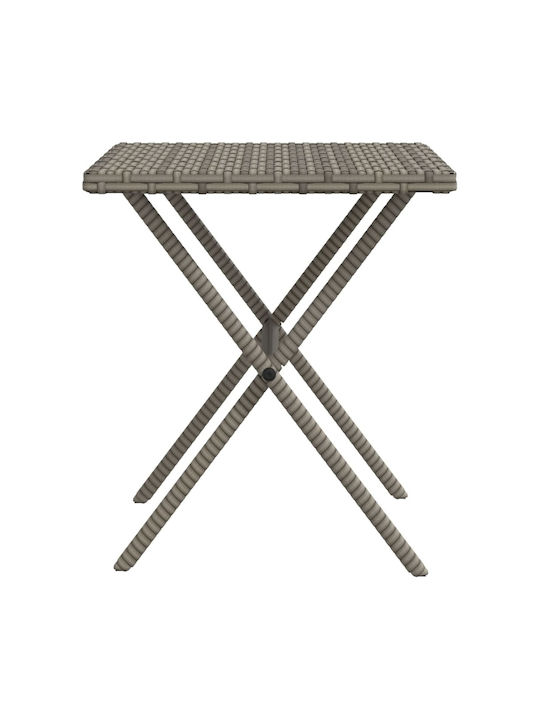 Deckchair Rattan with Cushion Gray with Table 2pcs 109x55x42cm.