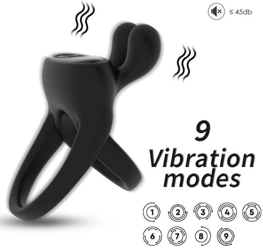 Armony Vibration Ring Schwanz Silikon Schwarz