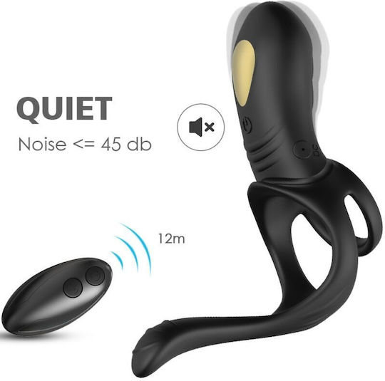 Armony Cock Ring Schwanz mit Analplug Schwarz