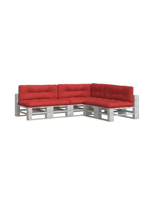 vidaXL Waterproof Bench Cushion for Pallet with Backrest Red 7 Pieces