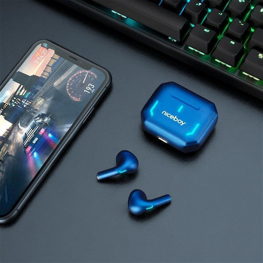 Niceboy HIVE SpacePods In-ear Bluetooth Handsfree Ακουστικά με Θήκη Φόρτισης Μπλε