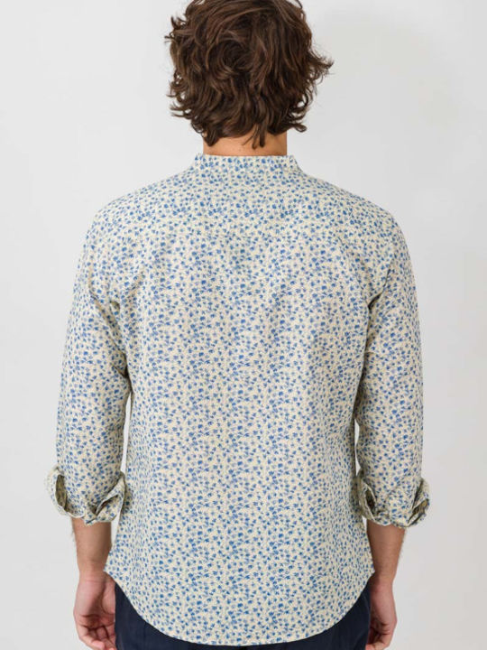 Natural Line Men's Shirt Long Sleeve Linen Blue