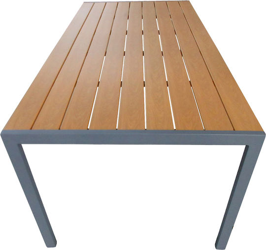 Masă De Exterior Polywood Cu Ramă Din Aluminiu Nares Antracit 180x90x72,5cm