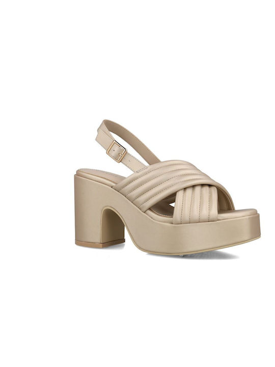 Menbur Damen Sandalen in Beige Farbe