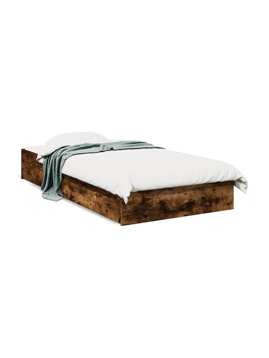 Einzelbett aus Holz Braune mit Lattenrost für Matratze 90x200cm