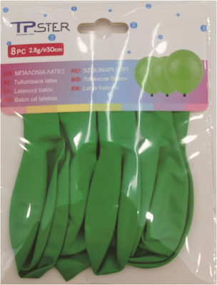 Set of 8 Balloons Latex Green