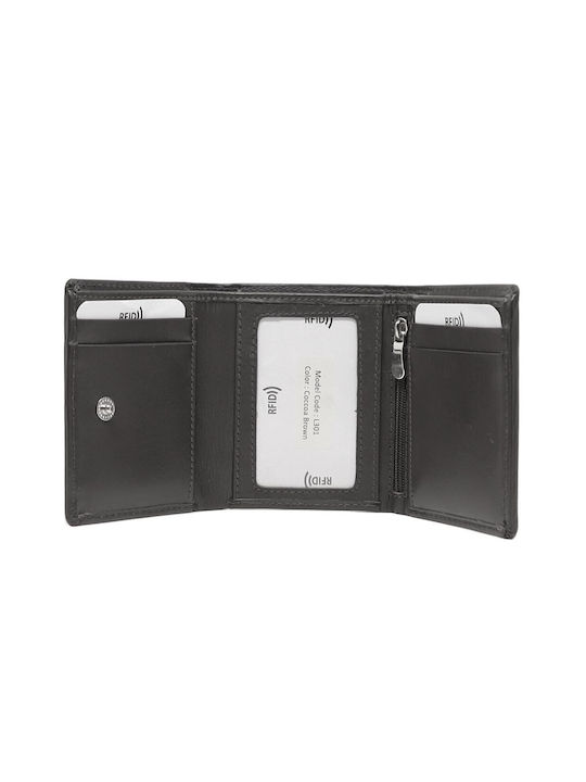 Alpha Status Men's Leather Wallet with RFID Black