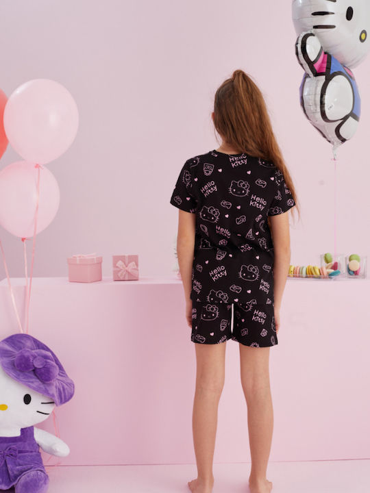 Hello Kitty Παιδική Πιτζάμα Καλοκαιρινή Μαύρο