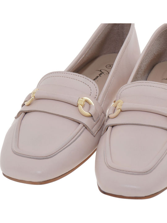 Δερμάτινα Γυναικεία Loafers σε Ροζ Χρώμα