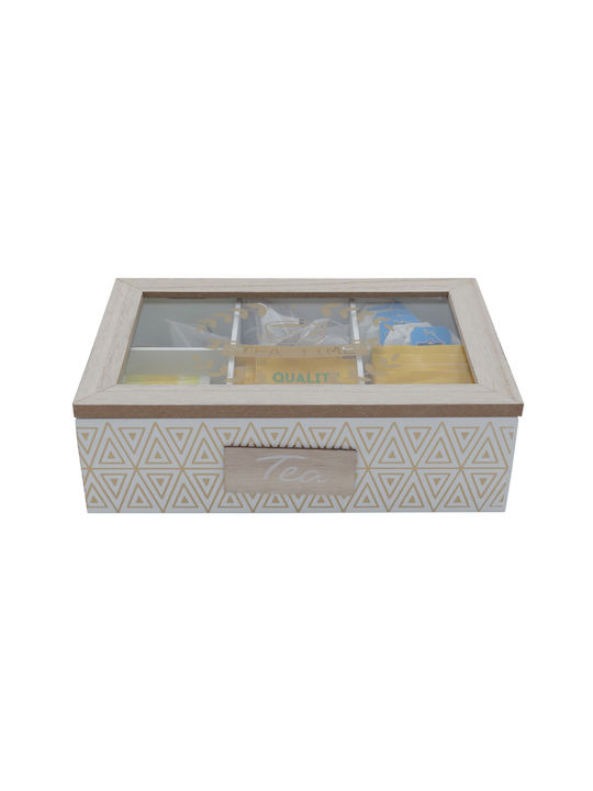 Uncle George Positionen Box für Tee / Allgemeine Verwendung / Getreide / Zucker / Nudeln / Kaffee mit Deckel & Basis Hölzernes Weiß 15ml