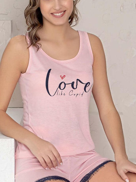 SNC Homewear Sommer Damen Pyjama-Set Rosa