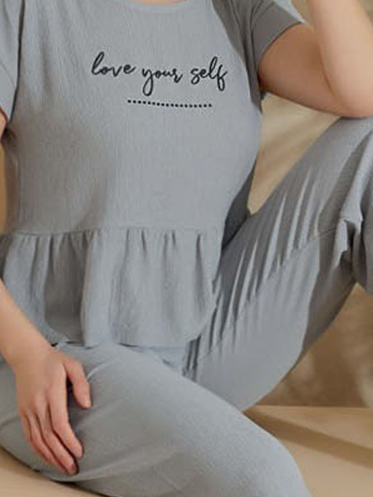 Boyraz Sommer Damen Pyjama-Set Gray