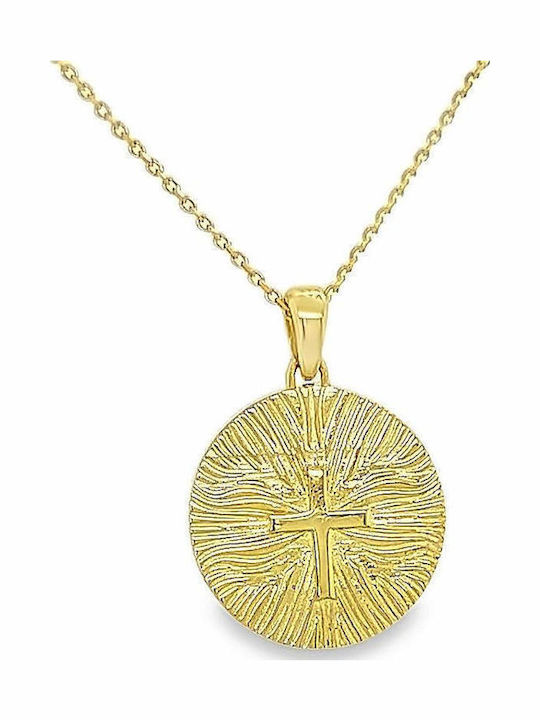 Xryseio Anhänger Kinder Amulett Beidseitig mit Kette Konstantinato aus Gold 9K KN1093